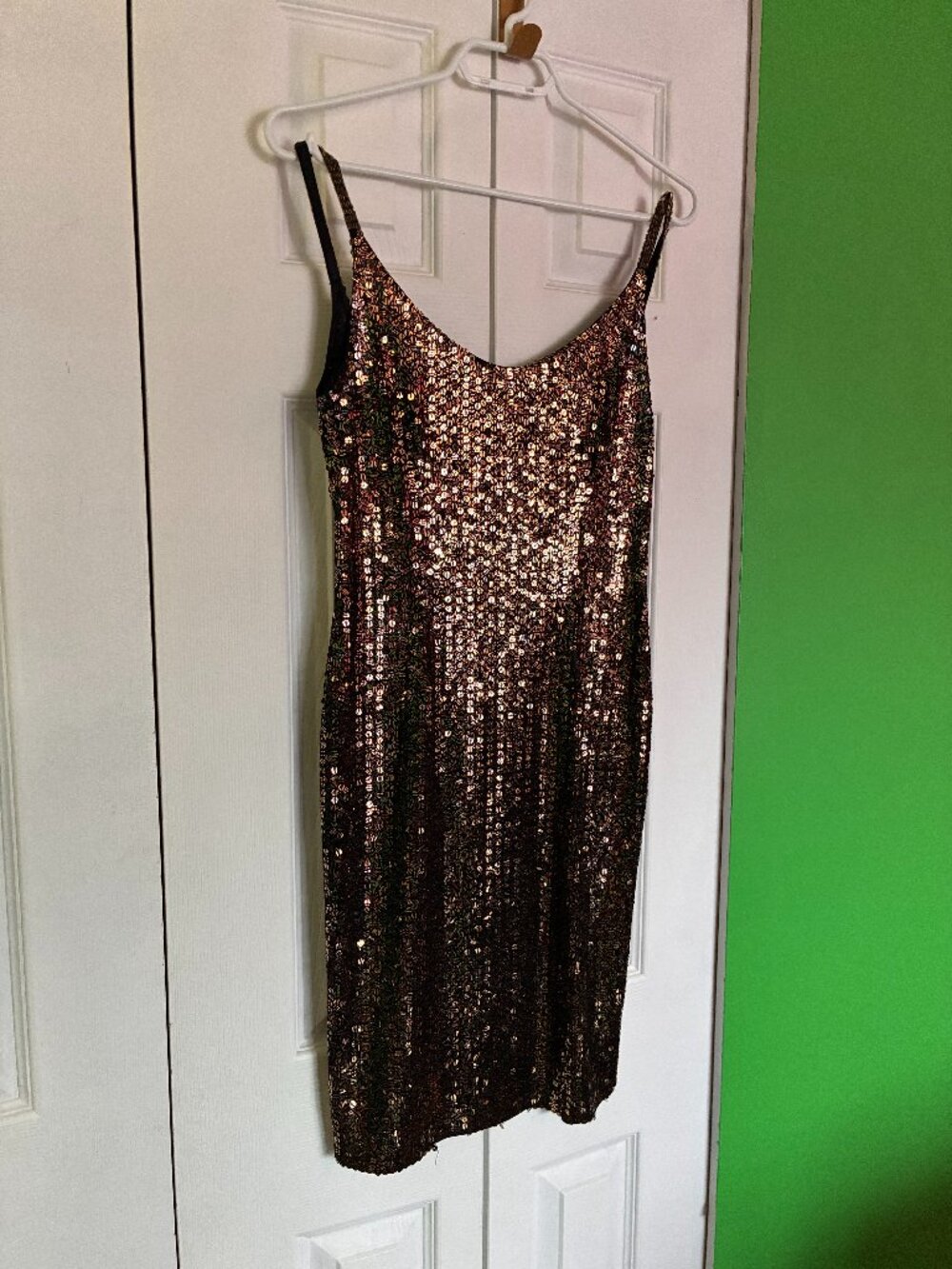 Vintage Black Tie Gold Sequin Dress size 6/S